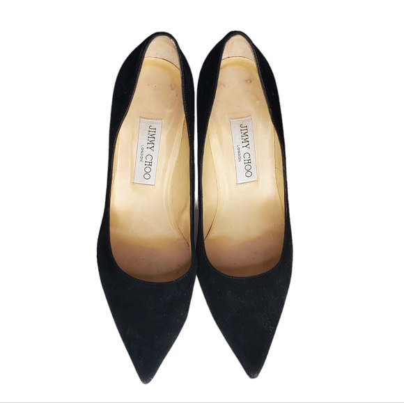 JIMMY CHOO Romy 100 Black Suede Stiletto Pump Heels Pointy Toe EU 38.5 Romy 100 - Picture 4 of 9